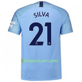 Billige Fotballdrakter Manchester City Silva 21 Hjemmedraktsett 2018/19 Kortermet